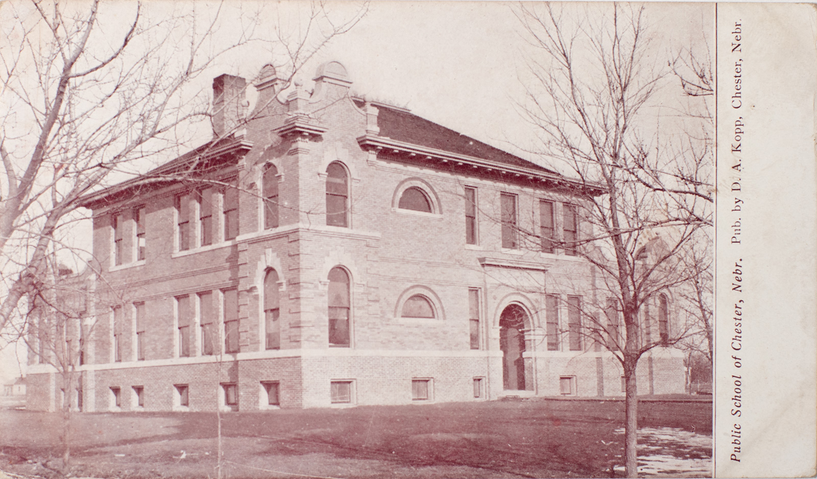 Chester Nebraska School postcard - circa 1907 (2)-image